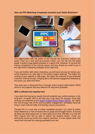 Boost Your Online Business with PPC Marketing