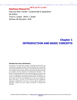 Solution Manual of Heat and Mass Transfer Fundamentals and Applications [ 5th