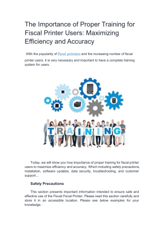 The Importance of Proper Training for Fiscal Printer Users Maximizing Efficiency and Accuracy