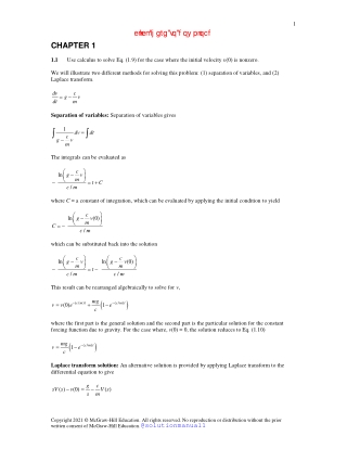 Solution Manual of Numerical Methods for Engineers by Chapra [ 6th – 7th – 8th ]