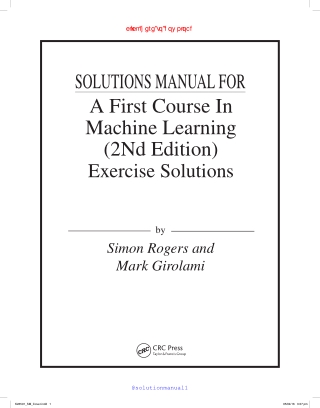 Solution Manual of a first course in machine learning 1st -2nd edition by Simon