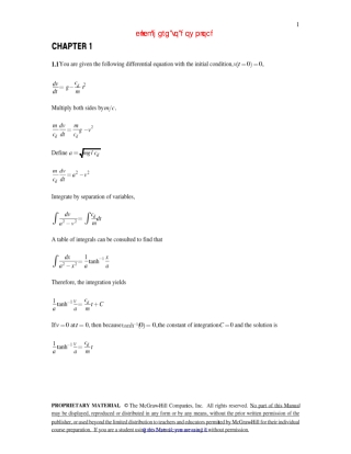 Solution Manual of Applied Numerical Methods With MATLAB for Engineers & Scienti