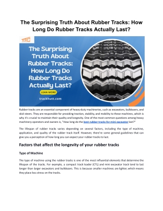 The Surprising Truth About Rubber Tracks: How Long Do Rubber Tracks Last?