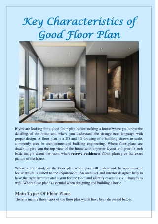 Residence blog key characteristics of Good floor plan