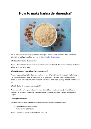 How to make harina de almendra