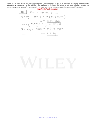 Solution manual of Engineering Mechanics Dynamics 8th   9th edition by Meriam