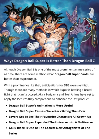 Ways Dragon Ball Super Is Better Than Dragon Ball Z