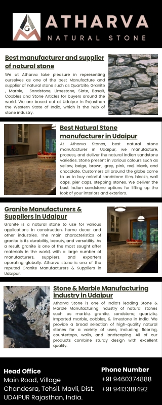 Best manufacturer and supplier of natural stone