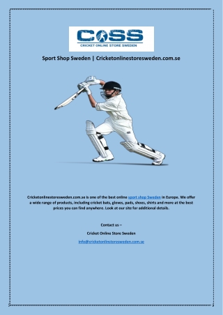 Sport Shop Sweden | Cricketonlinestoresweden.com.se