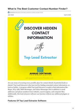 1What Is The Best Customer Contact Number Finder