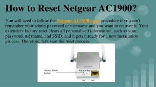 How to Reset Netgear AC1900_