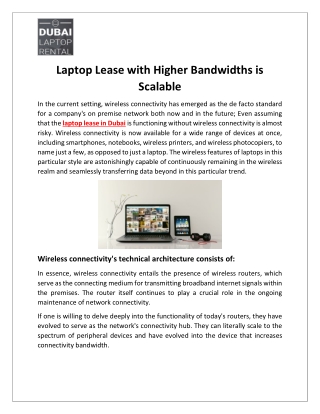 Laptop Lease with Higher Bandwidths is Scalable