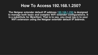 How To Access 192.168.1.250_