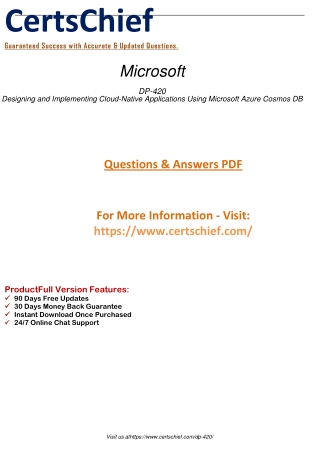 Pass DP-420 exam with ease by mastering cloud-native app development using Microsoft Azure Cosmos DB.