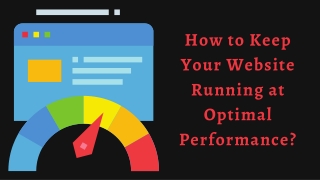How to Keep Your Website Running at Optimal Performance?