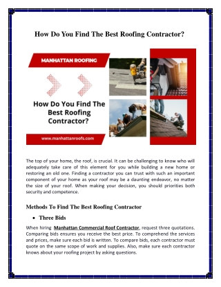 How Do You Find the Best Roofing Contractor?