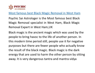 Most famous best Black Magic Removal in West Ham
