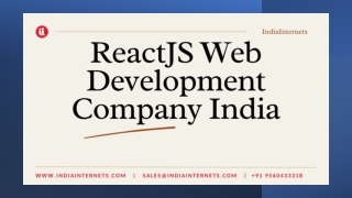 ReactJS Web Development Company India