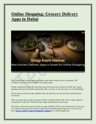 Online Shopping-Grocery Delivery Apps in Dubai