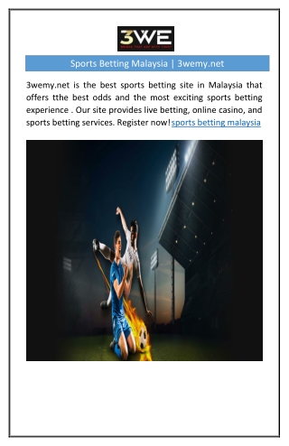 Sports Betting Malaysia | 3wemy.net