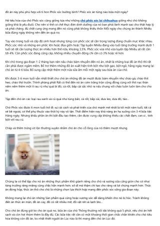 Chó phốc Sóc Pomeranian-Pom nên ăn gì?