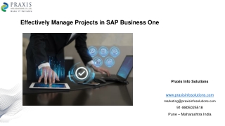 Effectively Manage Projects in SAP Business One