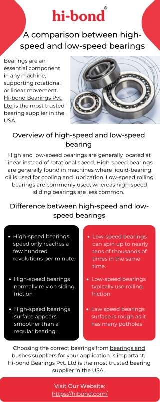 A Comparison between High-Speed and Low-Speed Bearings