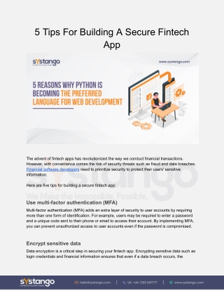 5 Tips For Building A Secure Fintech App