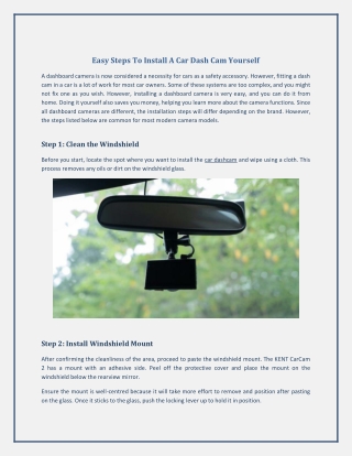 Easy Steps To Install A Car Dash Cam Yourself