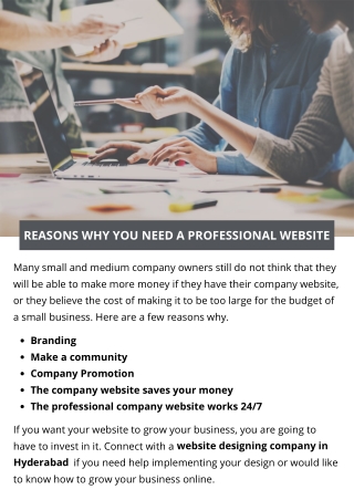 REASONS WHY YOU NEED A PROFESSIONAL WEBSITE