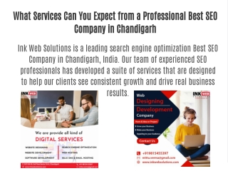 What Services Can You Expect from a Professional Best SEO Company in Chandigarh