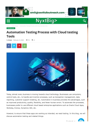 Automation Testing Process with Cloud testing Tools