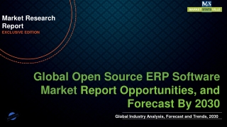 Open Source ERP Software Market will reach at a CAGR of 4.5% from to 2030