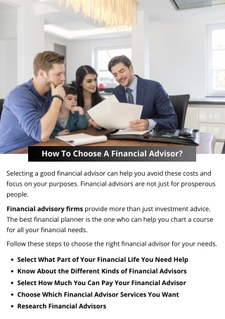How To Choose A Financial Advisor?
