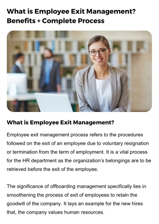 What is Employee Exit Management? Benefits   Complete Process