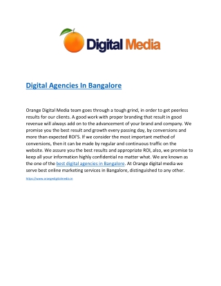 Digital Agencies In Bangalore