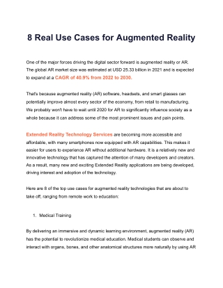 8 Real Use Cases for Augmented Reality