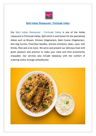 Upto 10% offer Balti Indian Fortitude Valley - Order Now