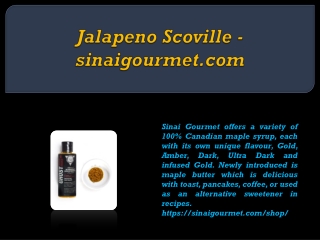 Jalapeno Scoville - sinaigourmet.com