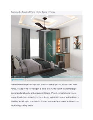 Exploring the Beauty of Home Interior Design in Kerala