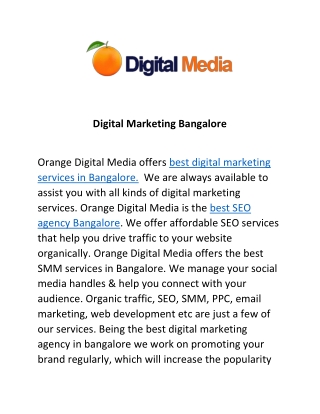 Digital Marketing Bangalore
