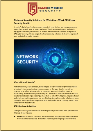 Network Security Solutions for Websites – What CAS Cyber Security Can Do