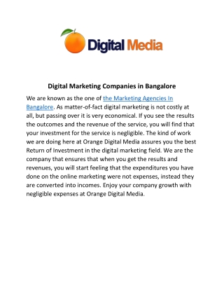 Digital Marketing Companies in Bangalore