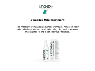 Demodex Mite Treatment