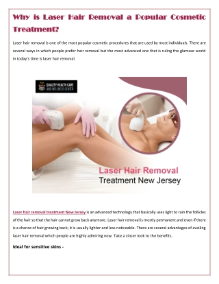 Why is Laser Hair Removal a Popular Cosmetic Treatment