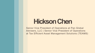 Hickson Chen - A Performance-driven Individual