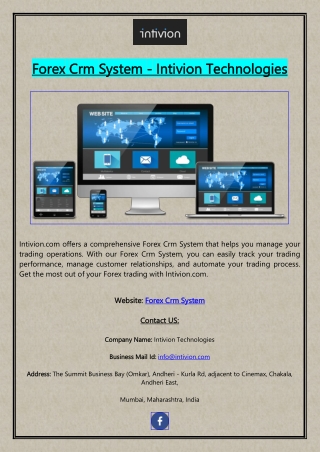 Forex Crm System - Intivion Technologies