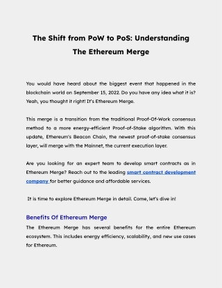 The Shift from PoW to PoS_ Understanding The Ethereum Merge