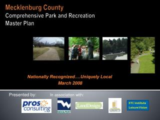 Mecklenburg County Comprehensive Park and Recreation Master Plan