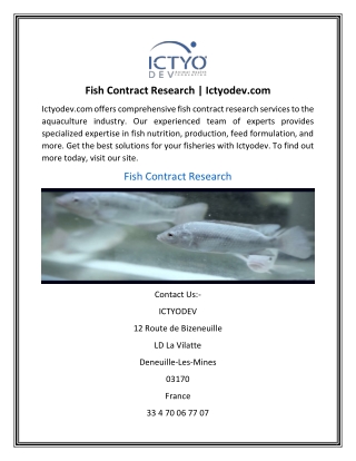 Fish Contract Research | Ictyodev.com